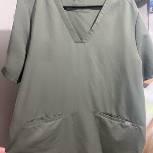 Figs Olive V-Neck Scrub Top
